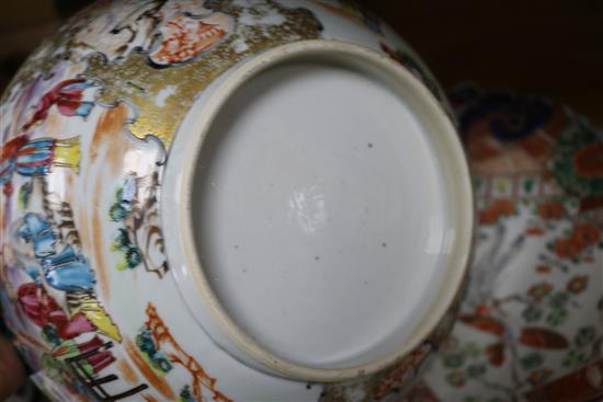 A quantity of plates, a Chinese bowl and a jug